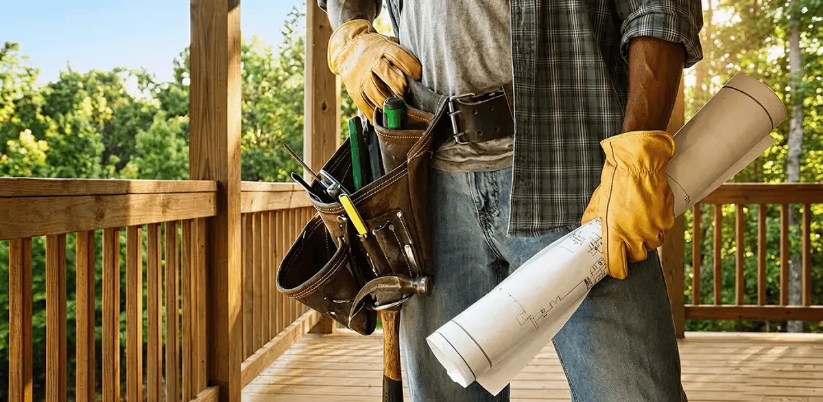 Professional handyman with tool belt ready for home repairs in Honolulu, HI