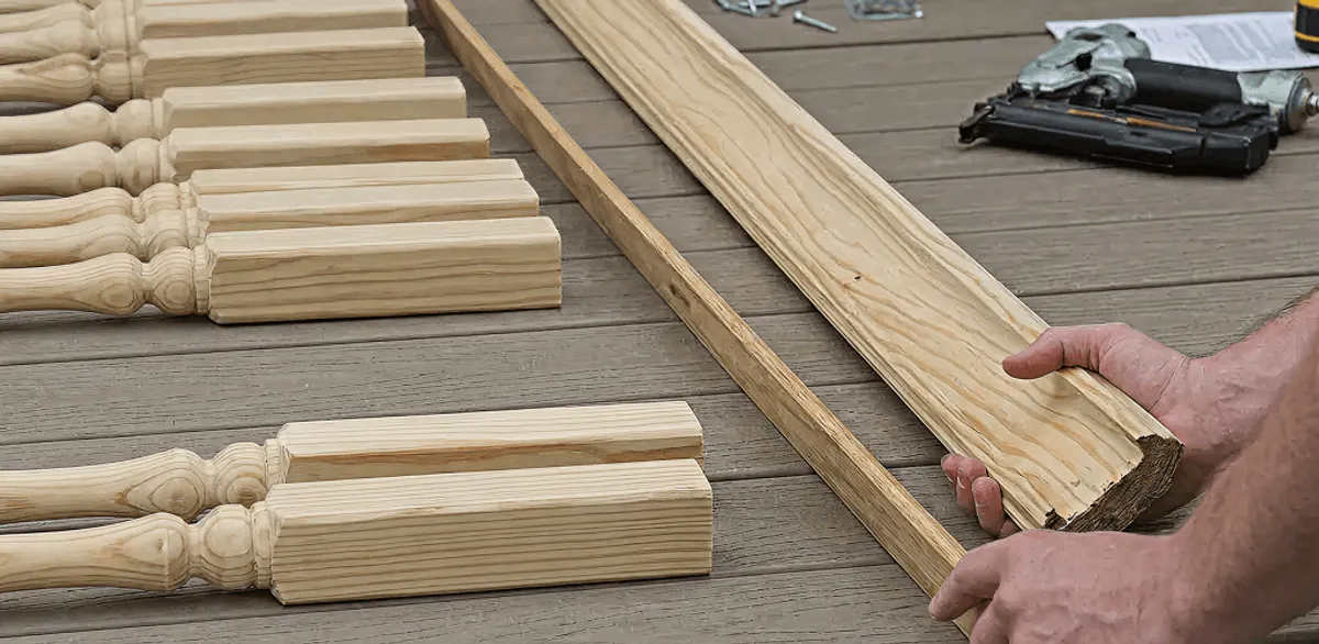 Handrail installation materials and wood components for stair rail work in Honolulu, HI